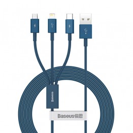 Baseus USB 3-in-1 Cable - Blue