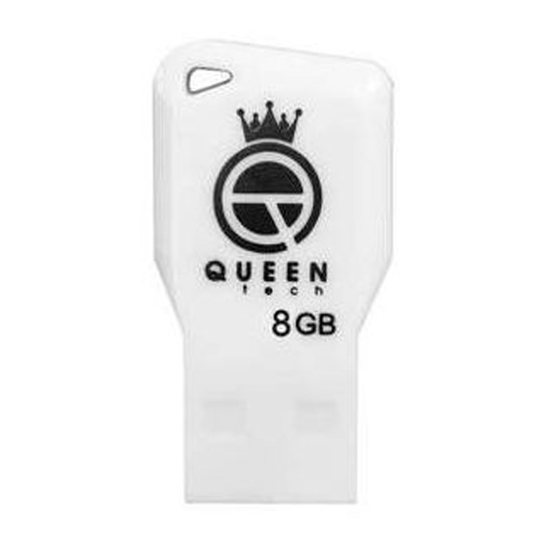 Queen Tech 101 8GB USB2.0 Flash Drive - White فلش مموری