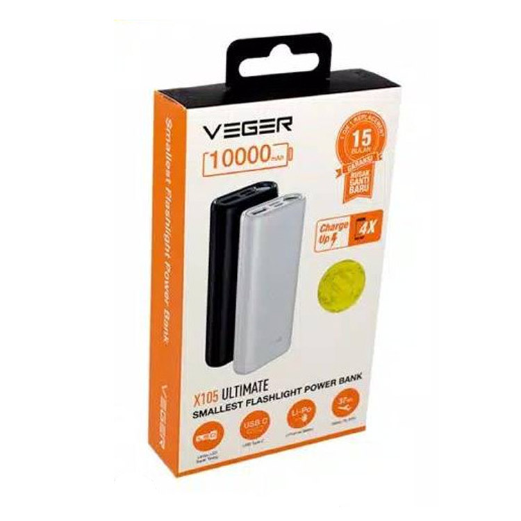 خرید پاوربانک VEGER X105 Ultimate ظرفیت 10 هزار میلی آمپر ساعت