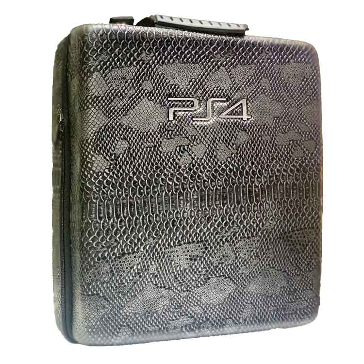 خرید کیف ضدضربه PS4 Pro - طرح چرم ماری خاکستری کد 2
