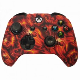 Xbox One Controller cover Red Flame 1