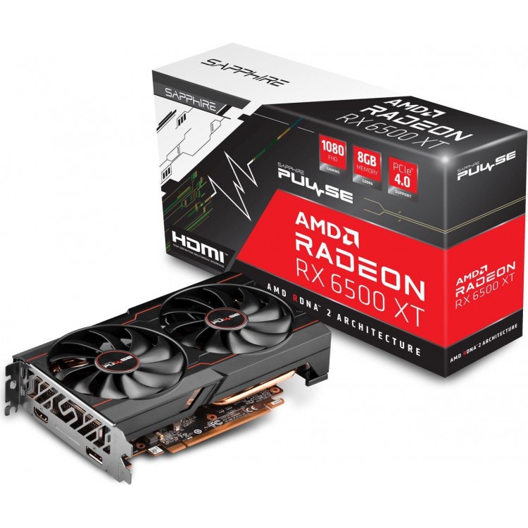 خرید کارت گرافیک Sapphire PULSE Radeon RX 6500 XT Gaming OC - حافظه هشت گیگابایت