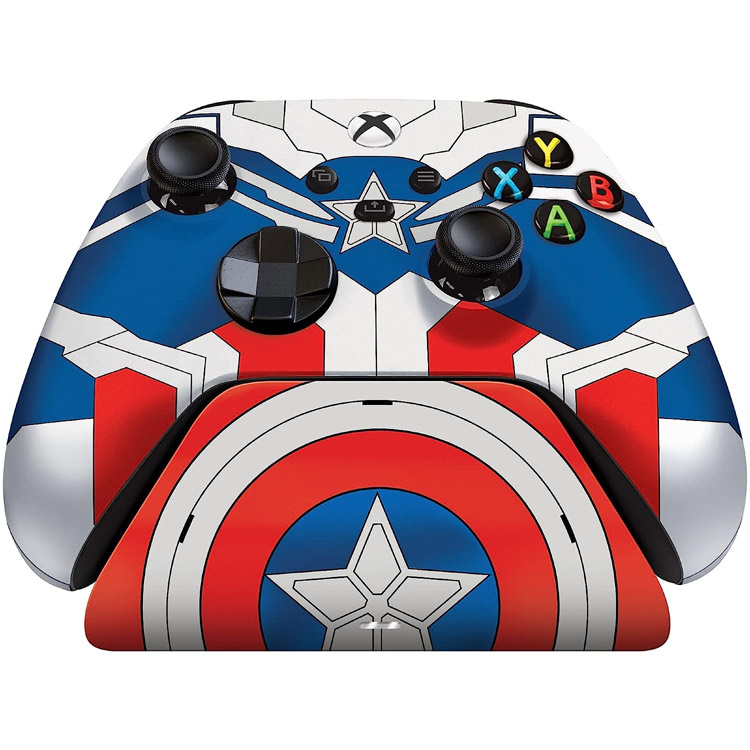 خرید دسته ایکس باکس و پایه شارژر Razer - طرح محدود Captain America