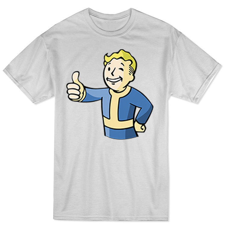 Fallout 4 T-Shirt - White - Code 2 زیور آلات و پوشیدنی