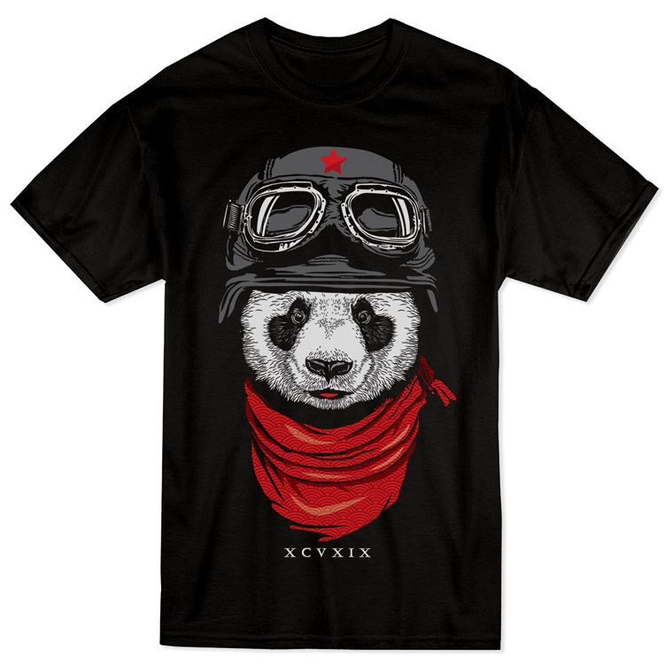 Panda T-Shirt - Black زیور آلات و پوشیدنی