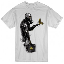 Soldier with Butterfly T-Shirt - White