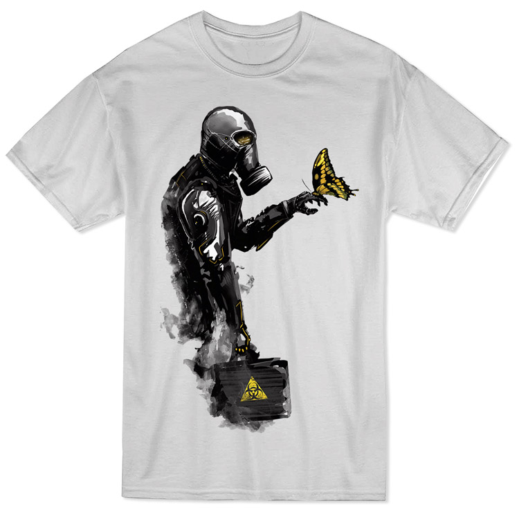 Soldier with Butterfly T-Shirt - White زیور آلات و پوشیدنی