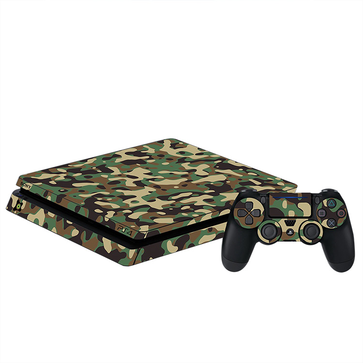 PlayStation 4 Slim Skin - Green Camouflage کاور و برچسب