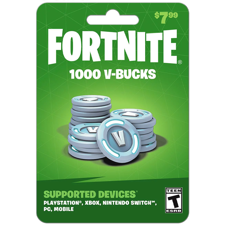 خرید گیفت کارت یک هزار V-Buck برای بازی Fortnite - ریجن آمریکا