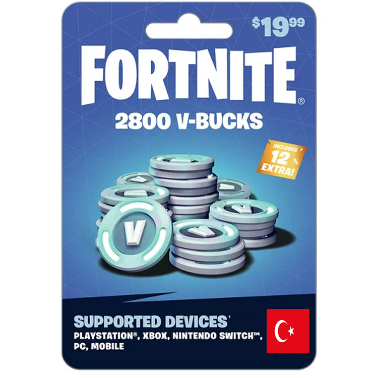 خرید گیفت کارت 2800 V-Buck برای بازی Fortnite - ریجن ترکیه