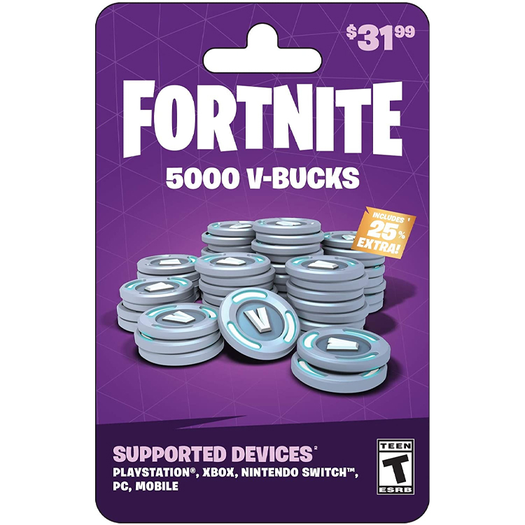 خرید گیفت کارت 5000 V-Buck برای بازی Fortnite - ریجن آمریکا