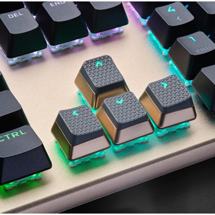 خرید کیبورد Corsair K100 RGB - سوییچ اپتیکال-مکانیکی Corsair OPX - رنگ Midnight Gold