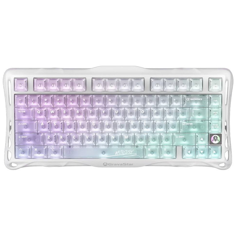 خرید کیبورد GravaStar Mercury K1 Lite - بی‌سیم - سوییچ مکانیکی خطی - طرح Crytal Aurora