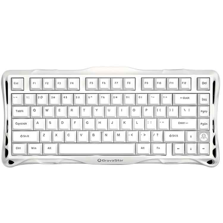 خرید کیبورد GravaStar Mercury K1 Lite - بی‌سیم - سوییچ مکانیکی خطی - نسخه Snow White