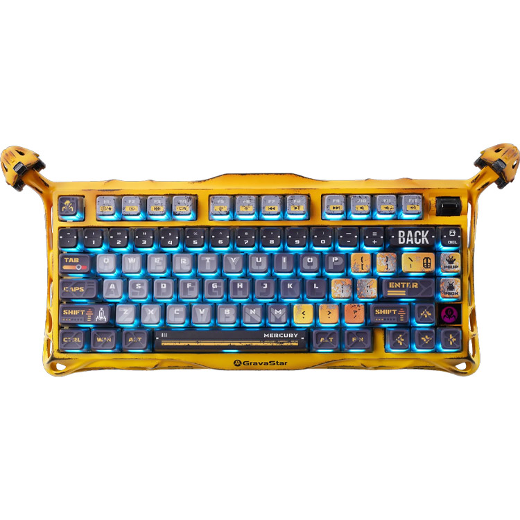 خرید GravaStar Mercury K1 Pro Wireless Mechanical Gaming Keyboard - Battle-Worn Yellow