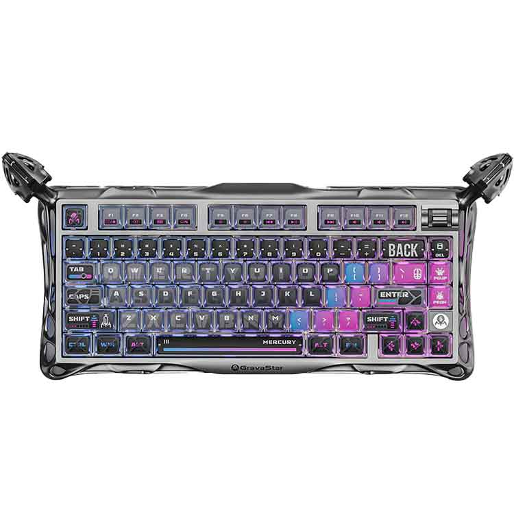 خرید کیبورد GravaStar Mercury K1 Pro - بی‌سیم - سوییچ مکانیکی خطی با قابلیت تعویض سریع - نسخه ویژه Cyberpunk