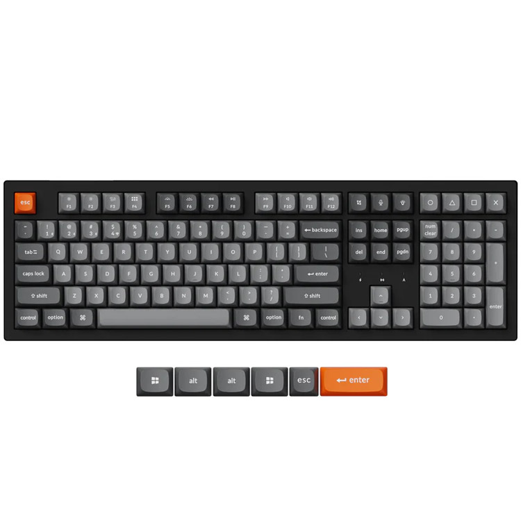 خرید کیبورد Keychron K10 Max RGB - بی‌سیم - سوییچ مکانیکی Super Red با قابلیت تعویض سریع - سیاه
