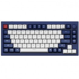 Keychron Q1 QMK Custom Mechanical Keyboard - Knob Version - Red Switch - Navy Blue/White
