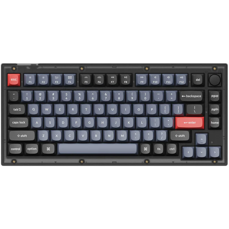 خرید کیبورد Keychron V1 - نسخه Knob - سوییچ قرمز - رنگ Frosted Black