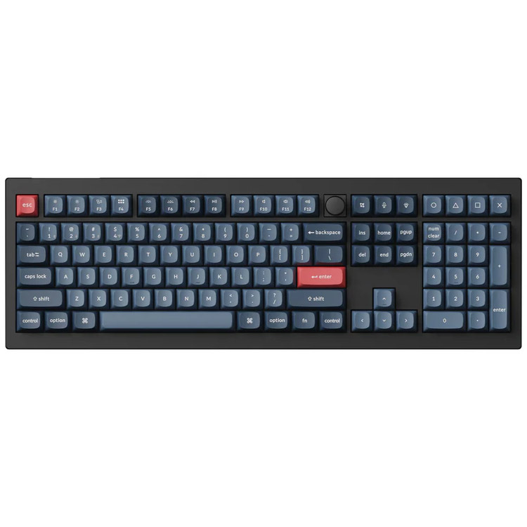 خرید کیبورد Keychron V6 Max - بی‌سیم - سوییچ مکانیکی Jupiter Red - سیاه کربنی
