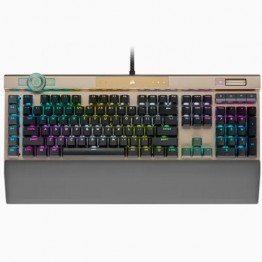 Corsair K100 RGB Opti-Mechanical Gaming Keyboard - Corsair OPX Switch - Midnight Gold
