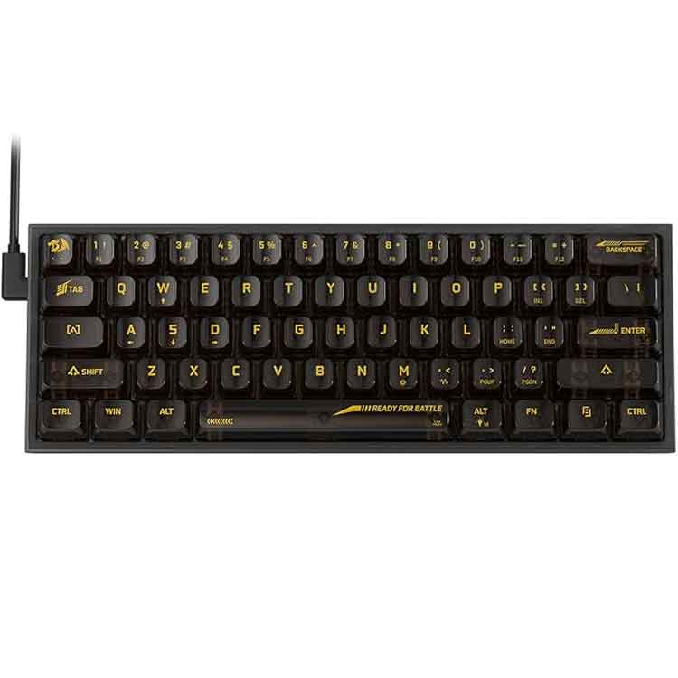 خرید کیبورد Redragon Fizz - سوییچ مکانیکی قرمز - سیاه شفاف