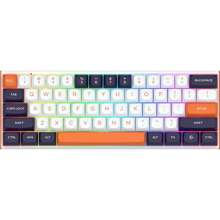 خرید کیبورد Redragon Fidd - سوییچ مغناطیسی - سفید/سیاه/نارنجی