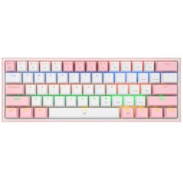 Redragon Fizz K617 Mechanical Keyboard - White/Pink