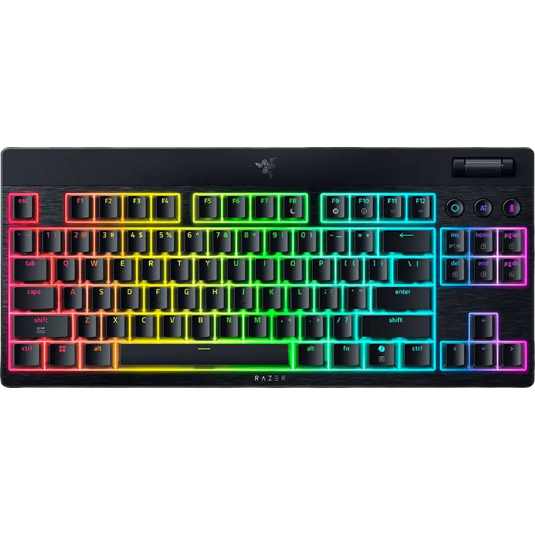 خرید کیبورد Razer Blackwidow V4 Low-Profile HyperSpeed - بی‌سیم - سوییچ مکانیکی زرد با ارتفاع کم - سیاه