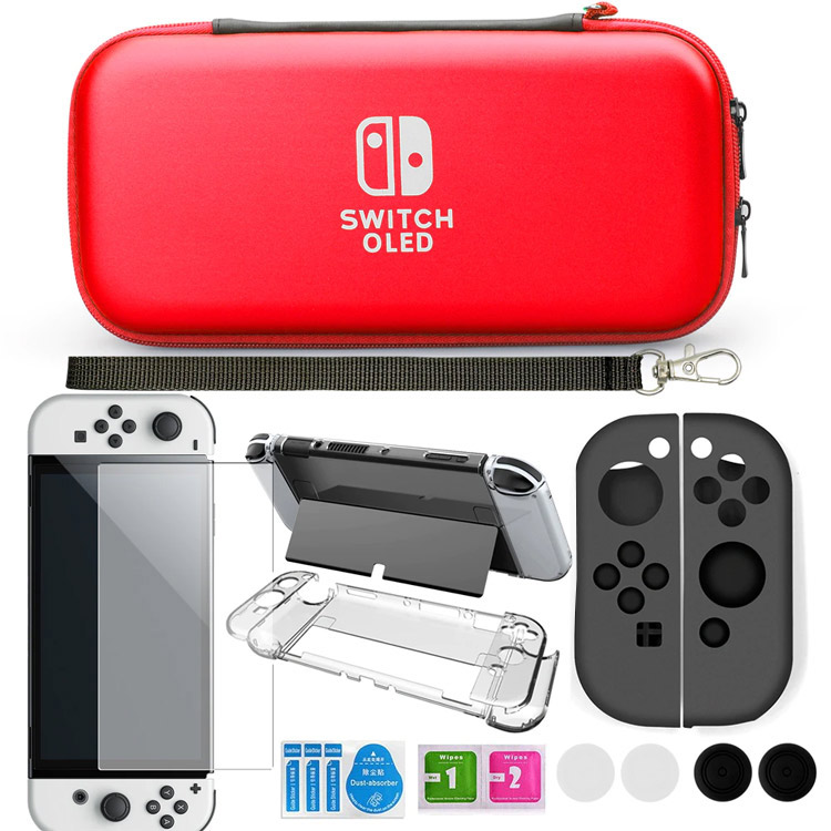 خرید کیت لوازم جانبی 11 کاره A-ONE-K برای نینتندو سوییچ اولد - قرمز