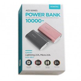 ROMOSS Ace Series Power Bank - 10000mAh - Black/Pink