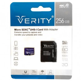 Verity Micro SDXC UHS-I Card with Adapter - 256GB