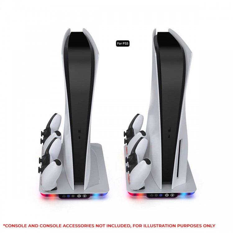 خرید پایه خنک کننده و شارژر Dobe برای PS5 اسلیم - سفید