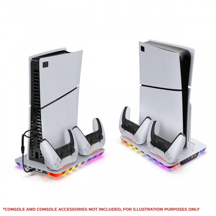 خرید پایه خنک کننده و شارژر Dobe برای PS5 اسلیم - سفید