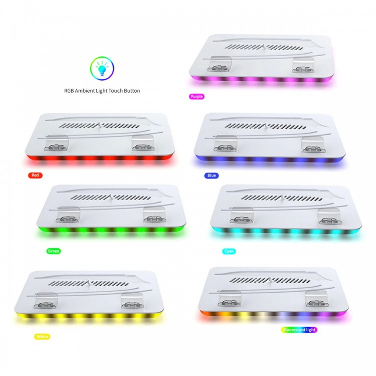 خرید پایه خنک کننده و شارژر Dobe برای PS5 اسلیم - سفید