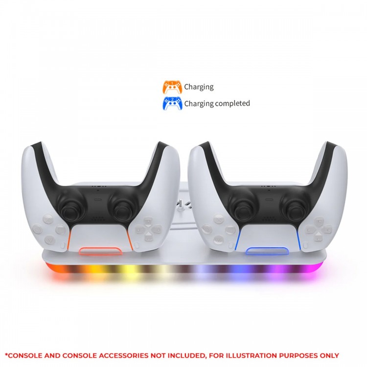 خرید پایه خنک کننده و شارژر Dobe برای PS5 اسلیم - سفید