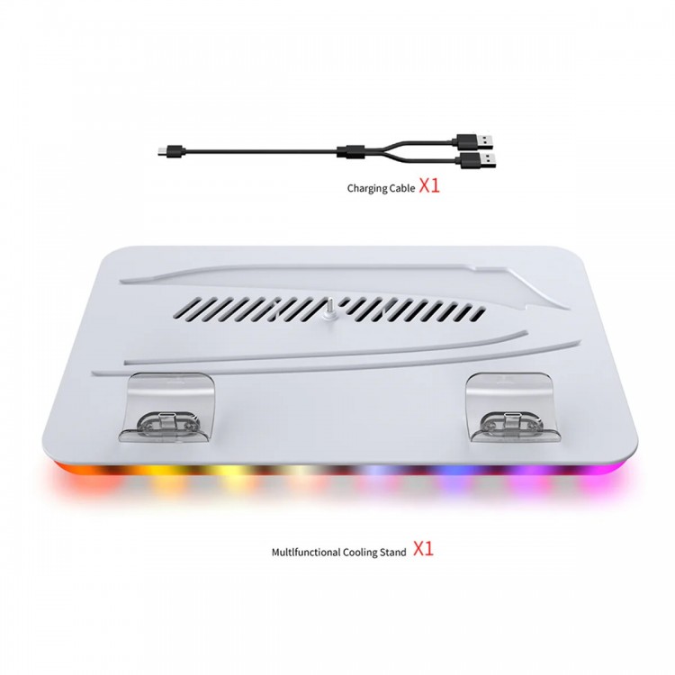 خرید پایه خنک کننده و شارژر Dobe برای PS5 اسلیم - سفید