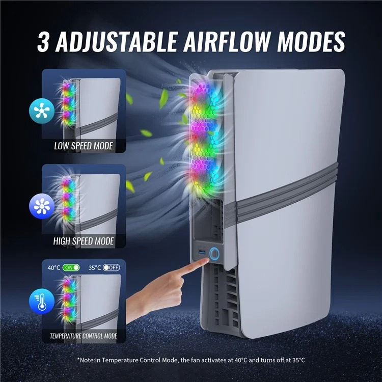 خرید فن JYS RGB برای PS5 پرو و اسلیم - طرح Retro