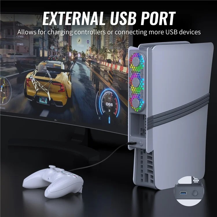 خرید فن JYS RGB برای PS5 پرو و اسلیم - طرح Retro