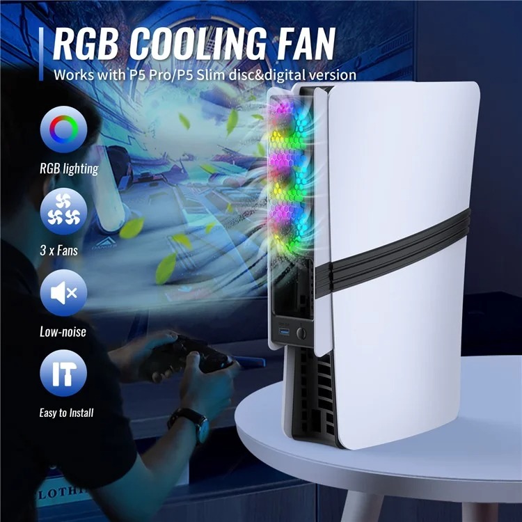 خرید فن JYS RGB برای PS5 پرو و اسلیم