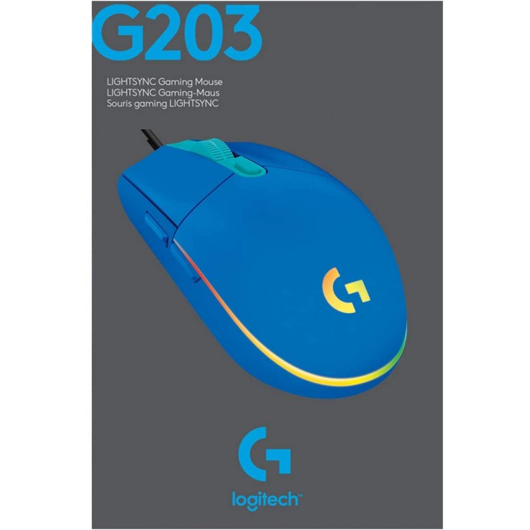 خرید موس گیمینگ Logitech G203 LIGHTSYNC - آبی