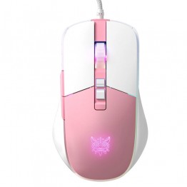 Onikuma CW916 Wired Gaming Mouse - White Pink