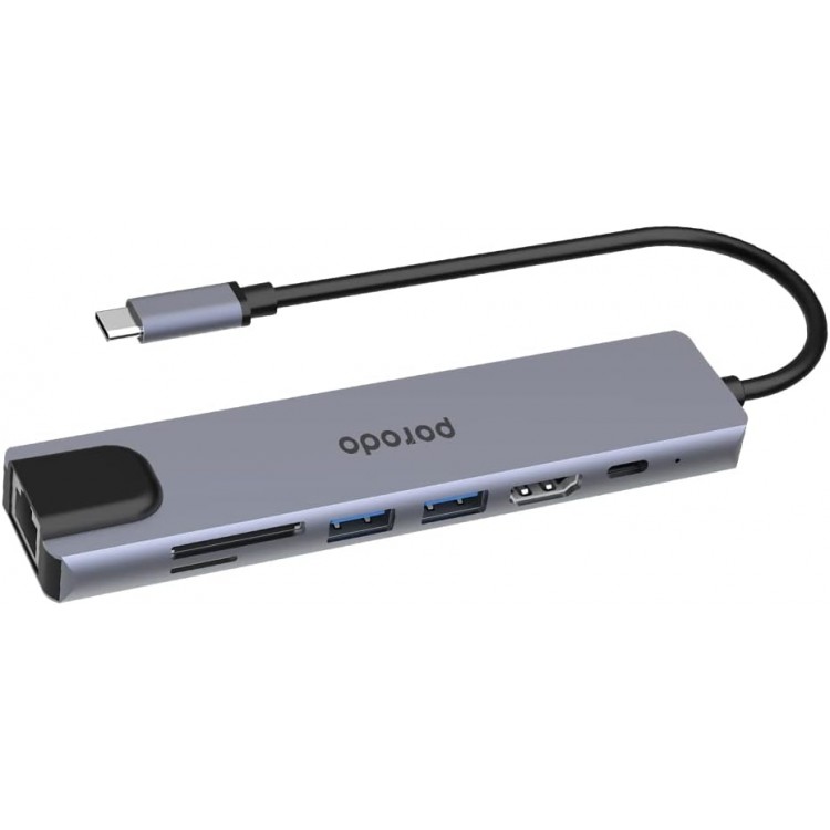 Porodo Aluminum 7-in-1 USB-C Hub