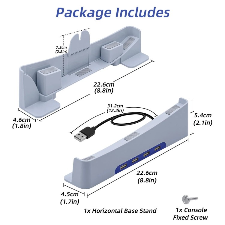 خرید پایه افقی PGTech با چهار پورت USB برای PS5 اسلیم و پرو