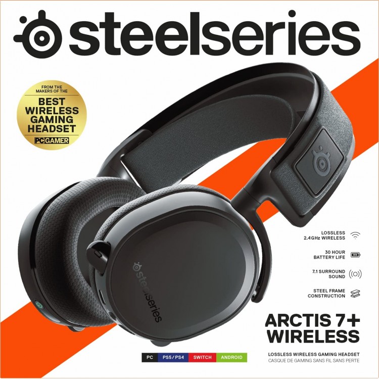 خرید هدست SteelSeries Arctis 7+ - بی‌سیم - سیاه