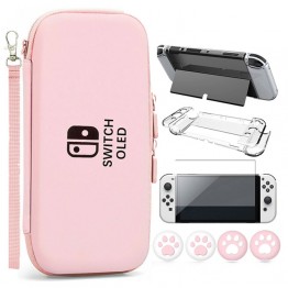 VGBUS 7-in-1 Accessory Case for Nintendo Switch OLED - Pink
