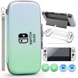VGBUS 7-in-1 Accessory Case for Nintendo Switch OLED - Turquoise/Green