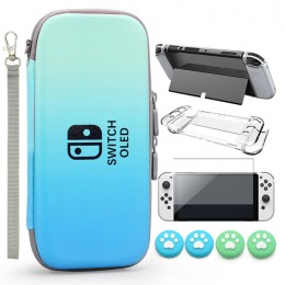 VGBUS 7-in-1 Accessory Case for Nintendo Switch OLED - Turquoise/Blue