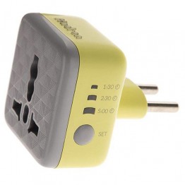Hadron EU Stablilizer Power Plug Adapter with Timer - Yellow