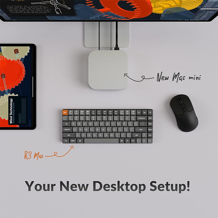 خرید کیبورد Keychron K3 Max RGB - بی‌سیم - سوییچ مکانیکی Gateron قهوه‌ای